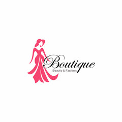 Luxury Dress Boutique Logo Template Illustration Design Vector
