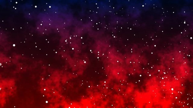 4k animation of partcles on red and black background. Space galaxy creative glow visual effect for dvd, titles, text, demo, promo and led screens.