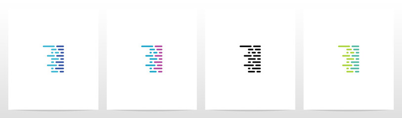 Lines And Dots Letter Logo Design I