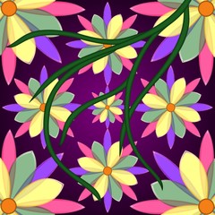 abstract floral background with flowers