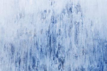 Grunge texture of blue painted wall. Shabby background in trendy color. Empty place