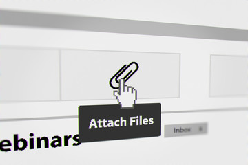 Mouse Cursor Clicking Attach Files Button. 