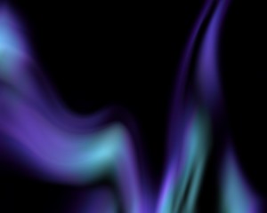 Abstract movement of purple and green light effect to futuristic and technology wavy background.