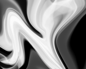 Abstract movement of black and white light effect to futuristic and technology wavy background.