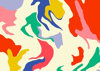 Minimal distortion abstract colorful random shape background.