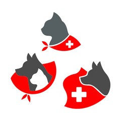 Obraz premium dog and cat care logo vector