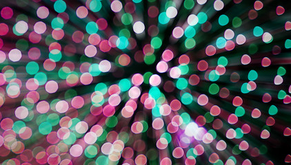 Abstract bokeh circle Rush On a black background Charming illustrations like radiation particles For a beautiful computer screen image