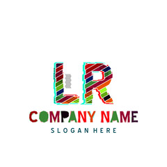 Inital LR colorful modern design template logo