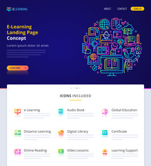 E-Learning Home Page Design Concept.