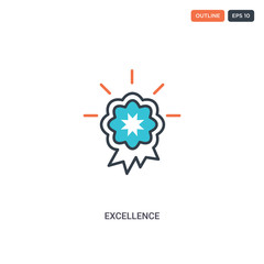 2 color excellence concept line vector icon. isolated two colored excellence outline icon with blue and red colors can be use for web, mobile. Stroke line eps 10.