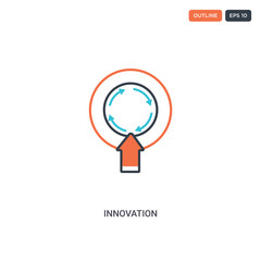 2 color innovation concept line vector icon. isolated two colored innovation outline icon with blue and red colors can be use for web, mobile. Stroke line eps 10.