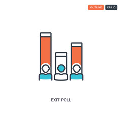 2 color Exit poll concept line vector icon. isolated two colored Exit poll outline icon with blue and red colors can be use for web, mobile. Stroke line eps 10.