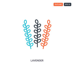 2 color Lavender concept line vector icon. isolated two colored Lavender outline icon with blue and red colors can be use for web, mobile. Stroke line eps 10.