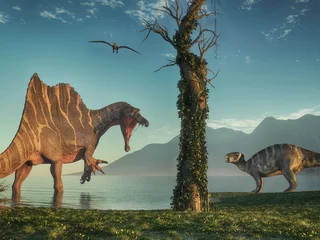 Fotobehang Dinosaurussen Spinosaurus and an iguanodon  © Orlando Florin Rosu
