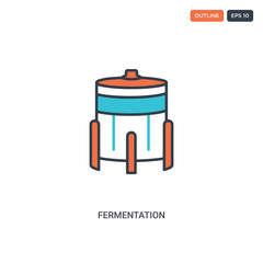 2 color Fermentation concept line vector icon. isolated two colored Fermentation outline icon with blue and red colors can be use for web, mobile. Stroke line eps 10.