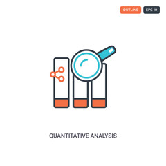 2 color quantitative analysis concept line vector icon. isolated two colored quantitative analysis outline icon with blue and red colors can be use for web, mobile. Stroke line eps 10.