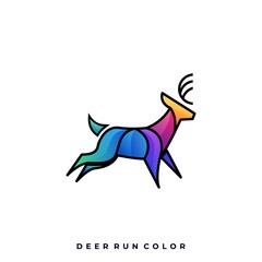 Deer Run Illustration Vector Template
