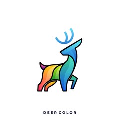 Deer Color Illustration Vector Template