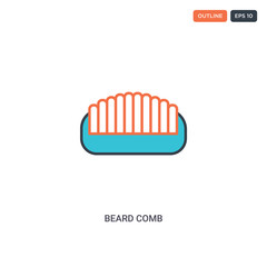 2 color Beard Comb concept line vector icon. isolated two colored Beard Comb outline icon with blue and red colors can be use for web, mobile. Stroke line eps 10.
