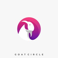 Goat Circle Illustration Vector Template