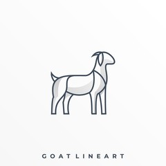 Goat Line Art Illustration Vector Template.
