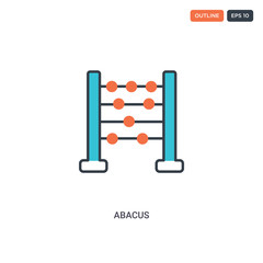 2 color Abacus concept line vector icon. isolated two colored Abacus outline icon with blue and red colors can be use for web, mobile. Stroke line eps 10.