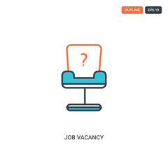 2 color Job vacancy concept line vector icon. isolated two colored Job vacancy outline icon with blue and red colors can be use for web, mobile. Stroke line eps 10.