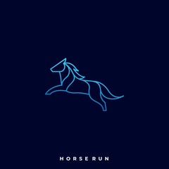 Horse Run Illustration Vector Template