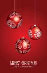 Stylish Hanging Christmas red Baubles