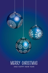 Stylish Hanging Christmas blue Baubles