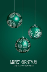 Stylish Hanging Christmas green Baubles