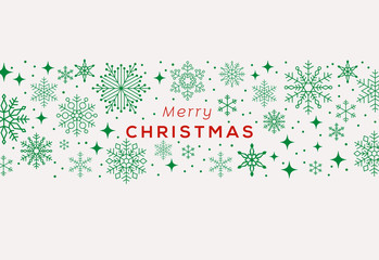 Holiday greeting card design with snowflakes.