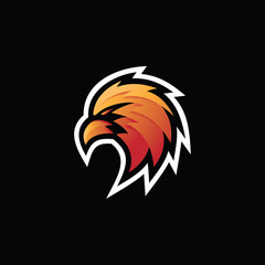 Bird Eagle Falcon Hawk Head Sport Gaming Mascot Logo