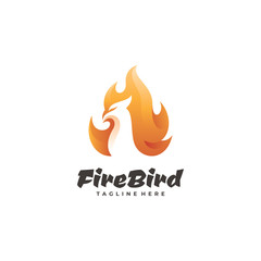 Modern Bird and Fire Flame Phoenix Logo Icon