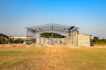 Naklejka premium structure of the building Which is under construction, more than 30 percent