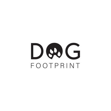 Logo design with dog footprint logo icon