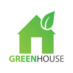 green house small leaf company logo icon symbol