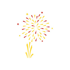 firework icon in flat style isolated vector illustration on white transparent background.
