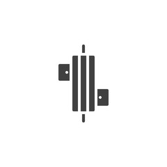 Power resistor vector icon. Microchip filled flat sign for mobile concept and web design. CPU, chip glyph icon. Symbol, logo illustration. Vector graphics