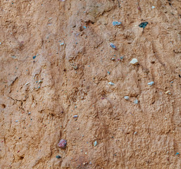 Dry clay and small stones in it