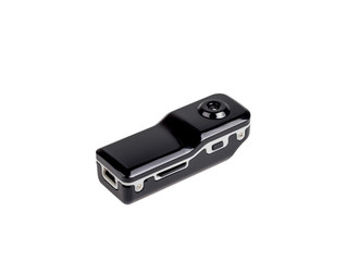 Small black action camera, video recorder.