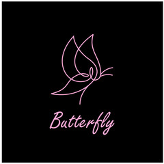 Line art Butterfly, Simple and elegant butterfly logo design