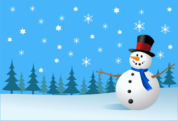 Snowman, vector illustration