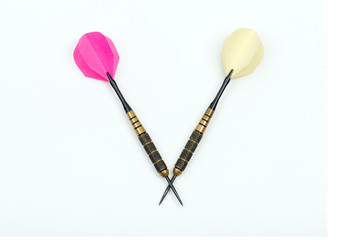 Dart arrows on white background