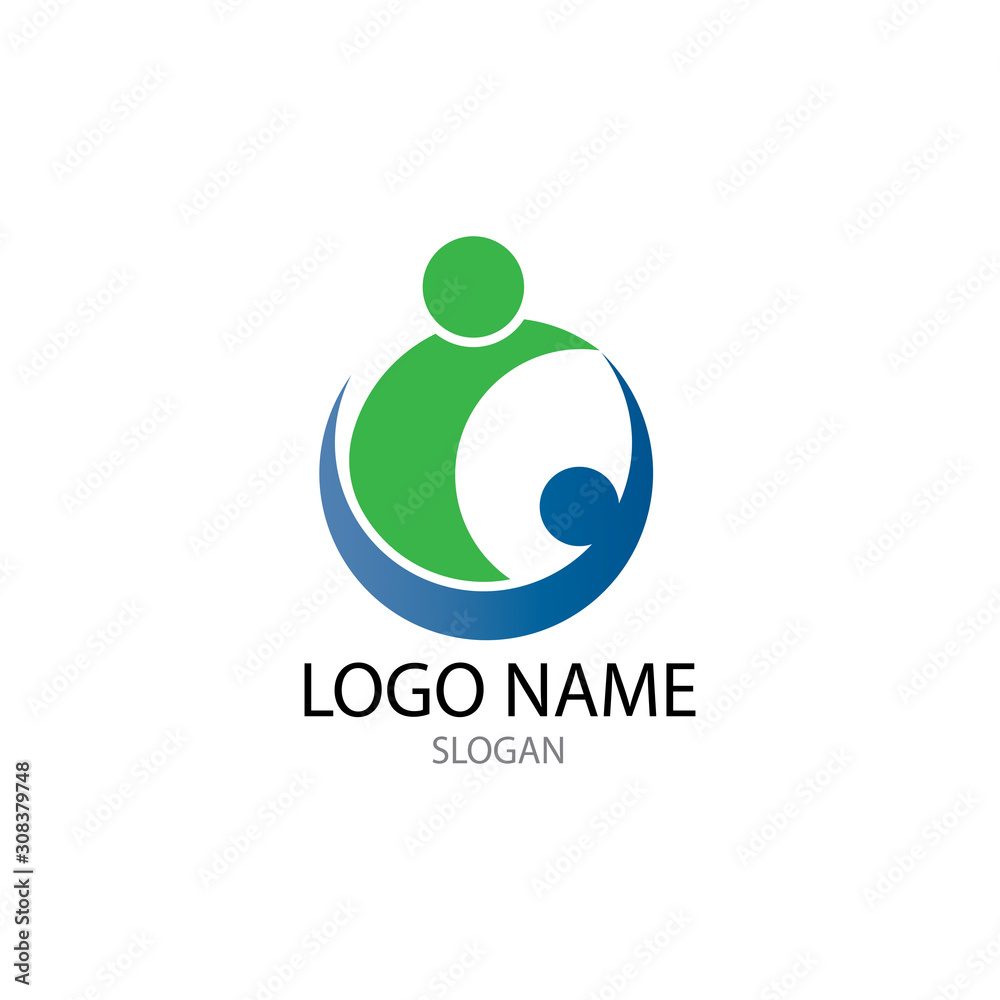 Wall mural comunity people and busines logo vector