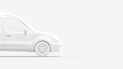 3d rendering of a transporter van car isolated in studio background