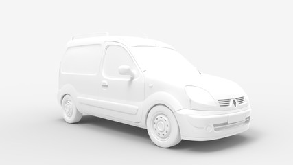 3d rendering of a transporter van car isolated in studio background