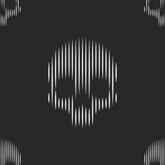 Skulls seamless pattern thin lines black and white striped minimal style artwork for fabric print