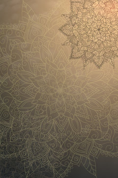 Soft colorful pattern with mandala element. Vintage decorative elements.  Islam, Arabic, Indian, Ottoman motifs.