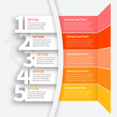Abstract 3D Paper Infographics. Business template .Vector illustration